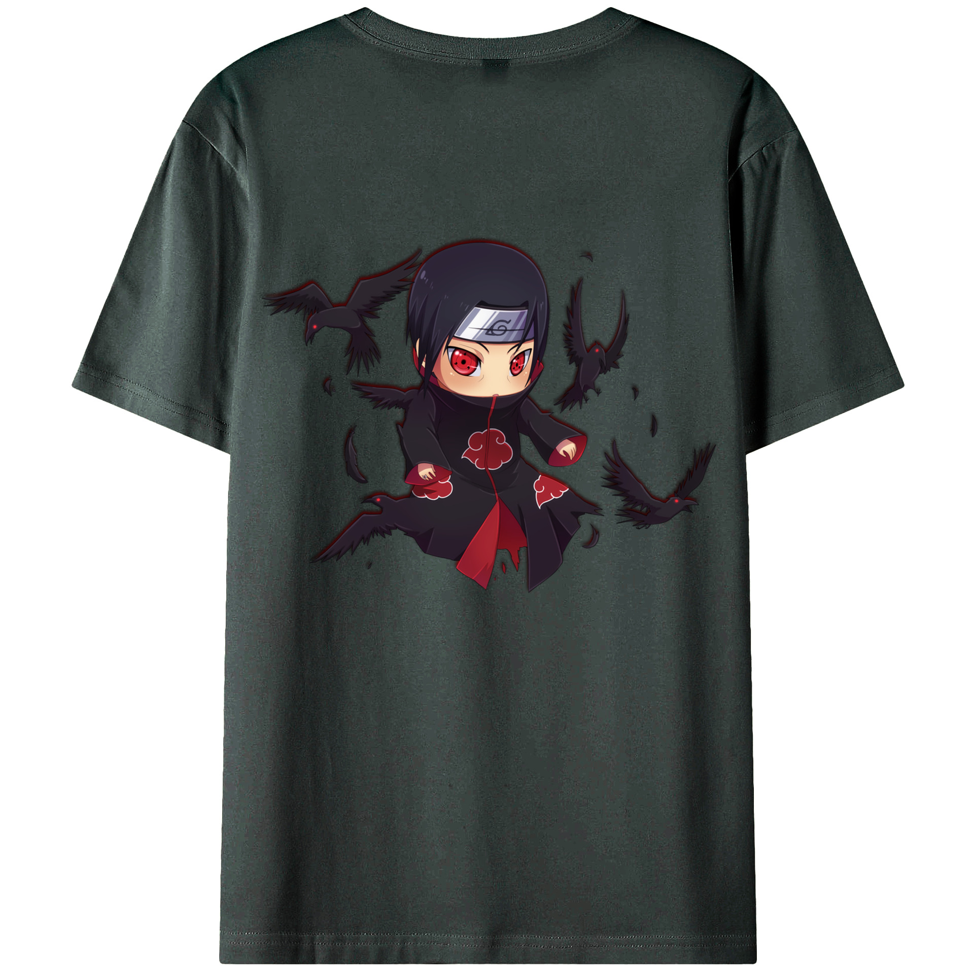 （画像用） NARUTO -ナルト- うちは イタチ Uchiha Itachi 綿100％ メンズ半袖Tシャツ（バックプリント） 通気性